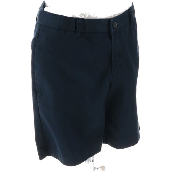 NWT LANDS' END GIRL'S PLAIN FRONT STAIN RESISTANT CHINO SHORTS CLASSIC NAVY - Picture 8 of 14
